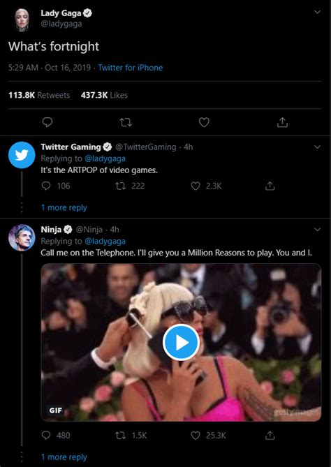 lady gaga fortnite tweet